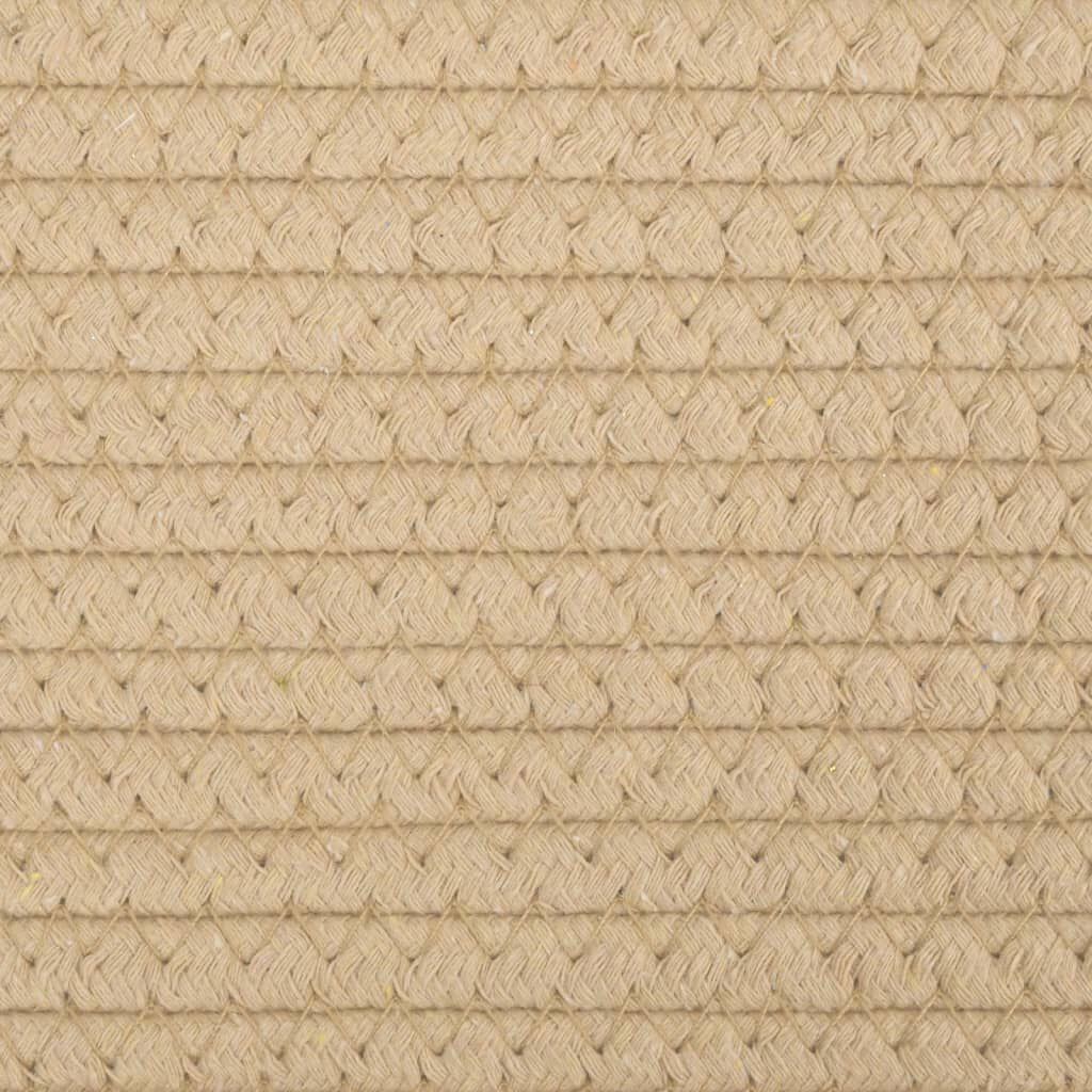 vidaXL Καλάθια Αποθήκευσης 2 τεμ. Μπεζ/Λευκό Ø28x28 εκ. Βαμβακερά