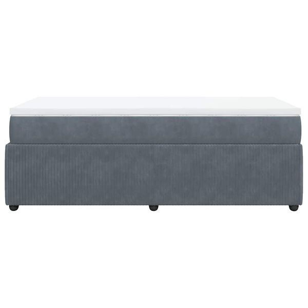 vidaXL Κρεβάτι Boxspring με Στρώμα Σκούρο Γκρι 80x200 εκ. Βελούδινο