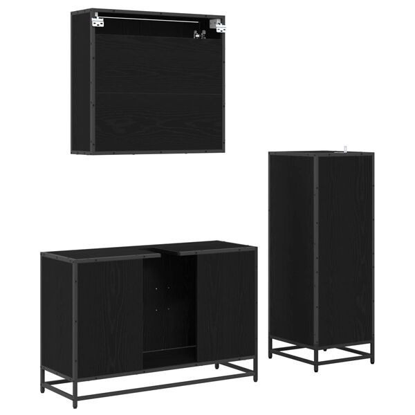 vidaXL &Sigma;&epsilon;&tau; &Epsilon;&pi;ί&pi;&lambda;&omega;&nu; &Mu;&pi;ά&nu;&iota;&omicron;&upsilon; &mu;&epsilon; &rho;ά&phi;&iota; 3 pcs &Mu;&alpha;ύ&rho;&eta; &Omicron;&xi;&upsilon;ά &Epsilon;&pi;&epsilon;&xi;&epsilon;&rho;&gamma;&alpha;&sigma;&mu;έ&nu;&omicron; &xi;ύ&lambda;&omicron;