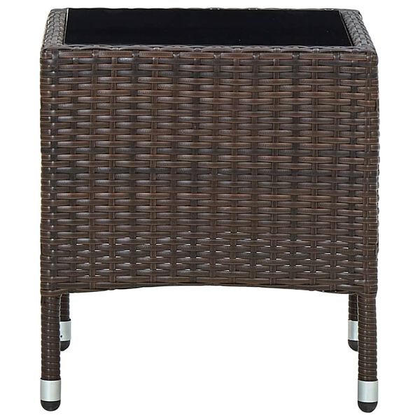 vidaXL Τραπέζι Κήπου Καφέ 40 x 40 x 45 εκ. από Συνθετικό Ρατάν