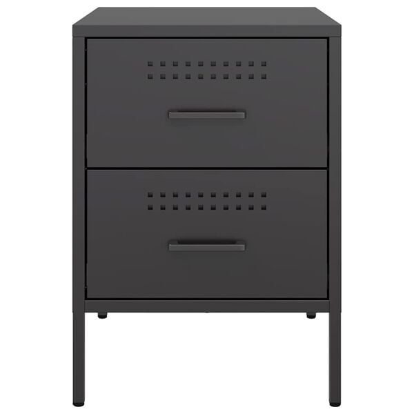 vidaXL Κομοδίνο Μαύρο 36x39x50,5 εκ. από Χάλυβα