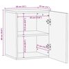 vidaXL Επίτοιχο ντουλάπι μπάνιου Μαύρο 38x33x48 cm Μάνγκο μασίφ ξύλο