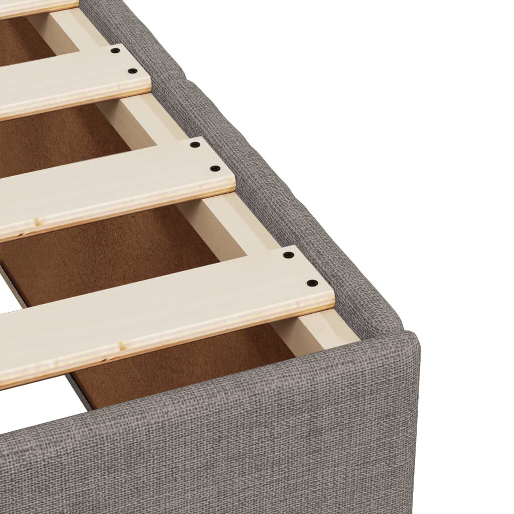vidaXL Κρεβάτι Boxspring με Στρώμα Taupe 90x200 εκ. Υφασμάτινο