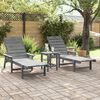 vidaXL Έπιπλα Χαλάρωσης Κήπου 2 pcs Ανοιχτό γκρι 53 x 195.5 x 30cm