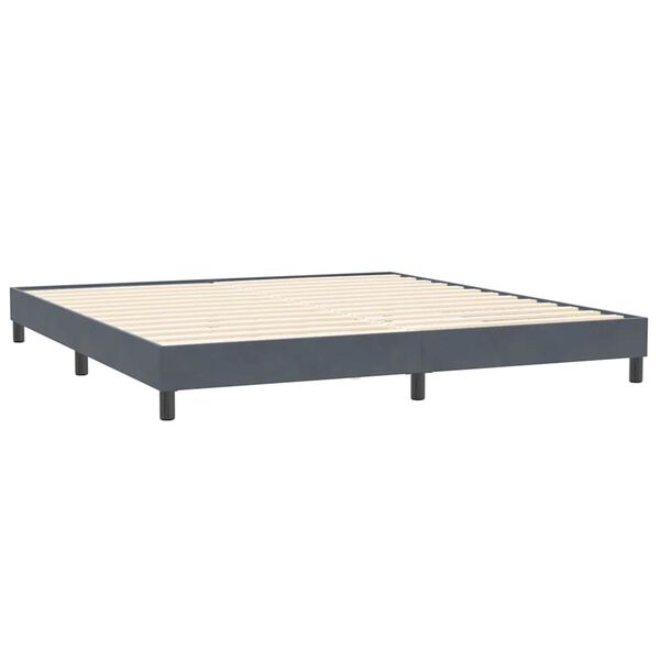 vidaXL Κρεβάτι Boxspring χωρίς Στρώμα Σκούρο Γκρι 200x210 εκ Βελούδινο