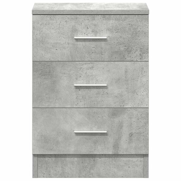 vidaXL Κομοδίνα 2 τεμ. Γκρι Σκυροδέματος 38x35x56 εκ. από Επεξ. Ξύλο