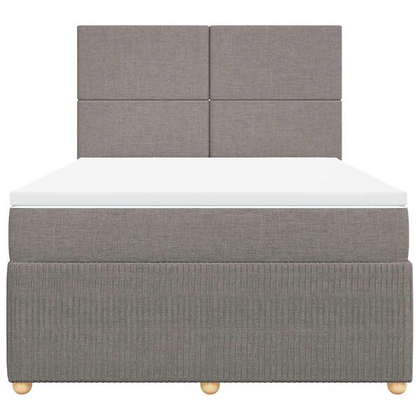 vidaXL &Kappa;&rho;&epsilon;&beta;ά&tau;&iota; Boxspring &mu;&epsilon; &Sigma;&tau;&rho;ώ&mu;&alpha; Taupe 160x200 &epsilon;&kappa;. &Upsilon;&phi;&alpha;&sigma;&mu;ά&tau;&iota;&nu;&omicron;