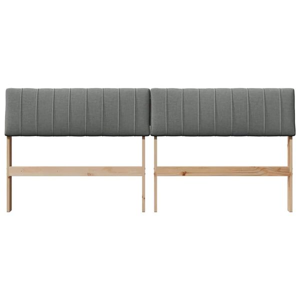 vidaXL Ταπετσαρισμένο κεφαλάρι Σκούρο Γκρι 180 cm Στερεά ξυλεία πεύκου