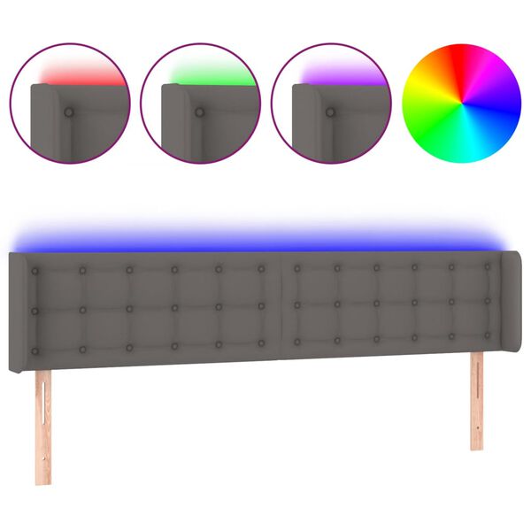 vidaXL &Kappa;&epsilon;&phi;&alpha;&lambda;ά&rho;&iota; &Kappa;&rho;&epsilon;&beta;&alpha;&tau;&iota;&omicron;ύ LED &Gamma;&kappa;&rho;&iota; 203x16x78/88&epsilon;&kappa;. &alpha;&pi;ό &Sigma;&upsilon;&nu;&theta;&epsilon;&tau;&iota;&kappa;ό &Delta;έ&rho;&mu;&alpha;