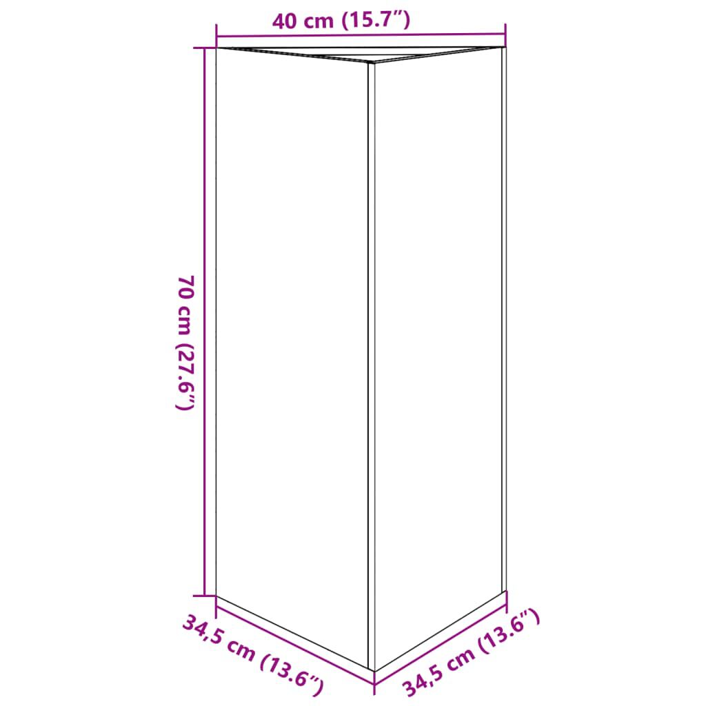 vidaXL Ζαρντινιέρα Κήπου Ανθρακί Τρίγωνο 40x34,5x70 εκ. Ατσάλι