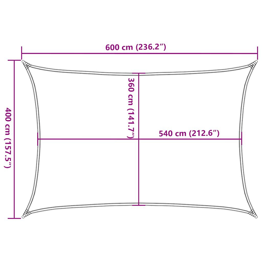vidaXL Πανί Σκίασης Taupe 4 x 6 μ. από HDPE 160 γρ./μ²