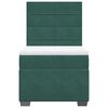 vidaXL Κρεβάτι Boxspring με Στρώμα Σκούρο Πράσινο 100x200εκ. Βελούδινο
