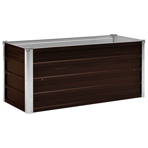 vidaXL Ζαρντινιέρα Υπερυψωμένη Καφέ 100x40x45 εκ. Γαλβανισμ. Χάλυβας