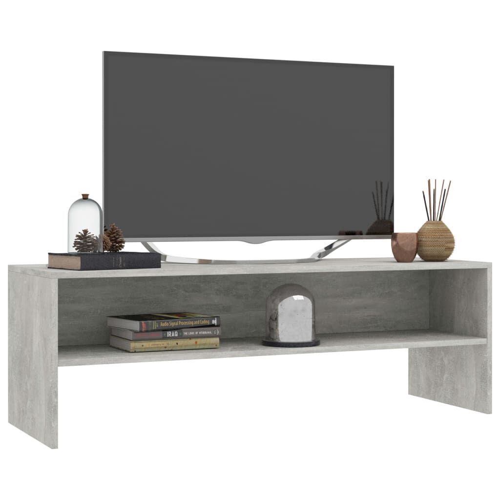 vidaXL Έπιπλο Τηλεόρασης Γκρι Σκυροδέματος 120x40x40 εκ. Επεξ. Ξύλο