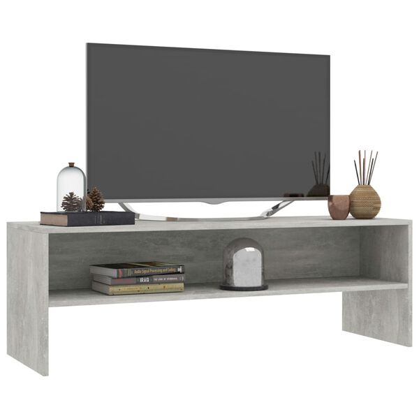 vidaXL Έπιπλο Τηλεόρασης Γκρι Σκυροδέματος 120x40x40 εκ. Επεξ. Ξύλο