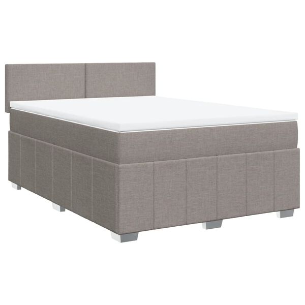 vidaXL &Kappa;&rho;&epsilon;&beta;ά&tau;&iota; Boxspring &mu;&epsilon; &Sigma;&tau;&rho;ώ&mu;&alpha; Taupe 160x200 &epsilon;&kappa;. &Upsilon;&phi;&alpha;&sigma;&mu;ά&tau;&iota;&nu;&omicron;