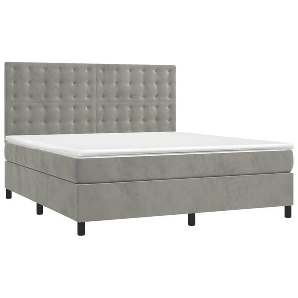 vidaXL &Kappa;&rho;&epsilon;&beta;ά&tau;&iota; Boxspring &mu;&epsilon; &Sigma;&tau;&rho;ώ&mu;&alpha; & LED &Alpha;&nu;.&Gamma;&kappa;&rho;&iota; 160x200 &epsilon;&kappa;. &Beta;&epsilon;&lambda;&omicron;ύ&delta;&iota;&nu;&omicron;