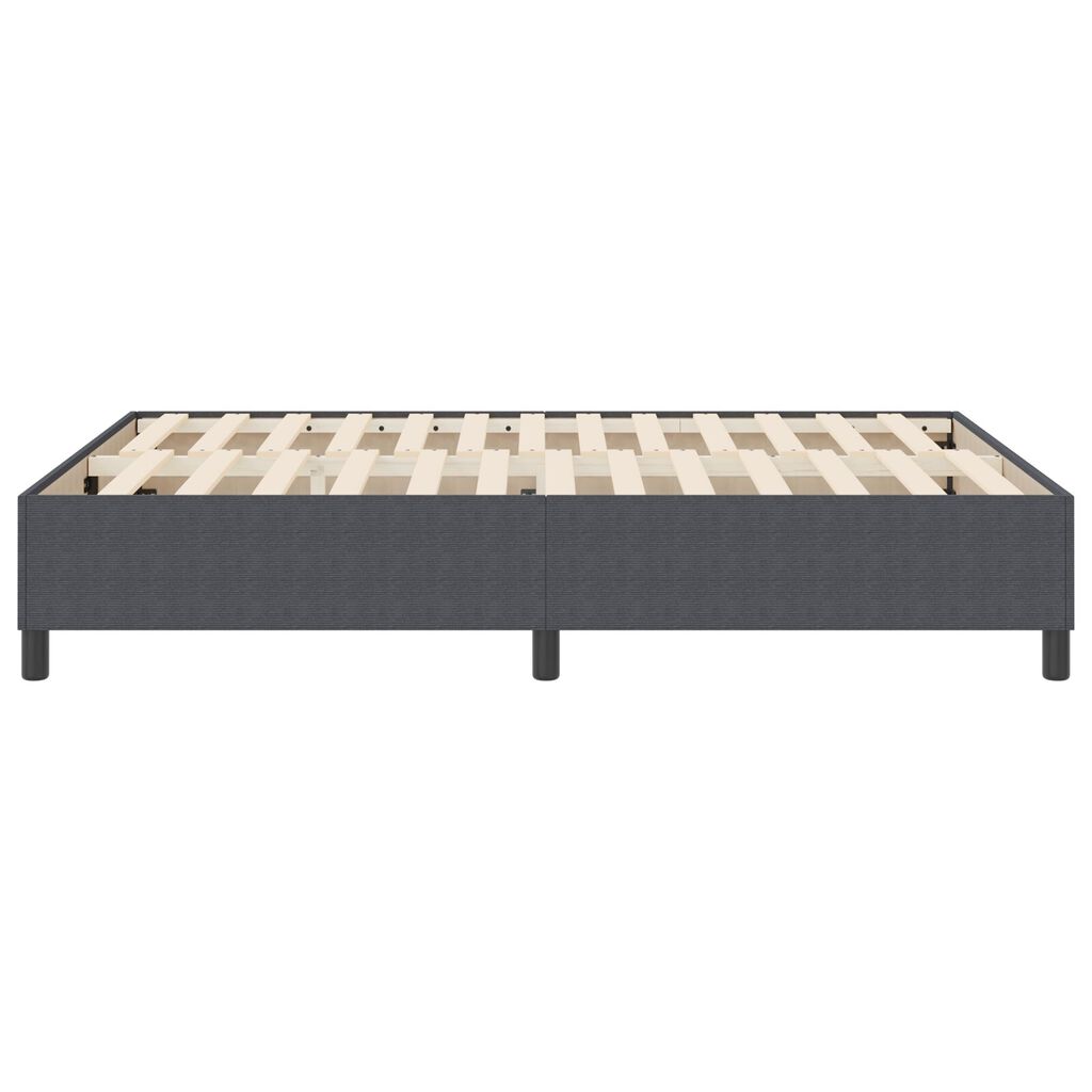 vidaXL Κρεβάτι Box Spring Σκούρο Γκρι 140x200 εκ Ψαθωτό Ύφασμα