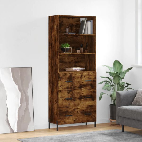 vidaXL Ντουλάπι Καπνιστή Δρυς 69,5x34x180 εκ. από Επεξεργασμένο Ξύλο