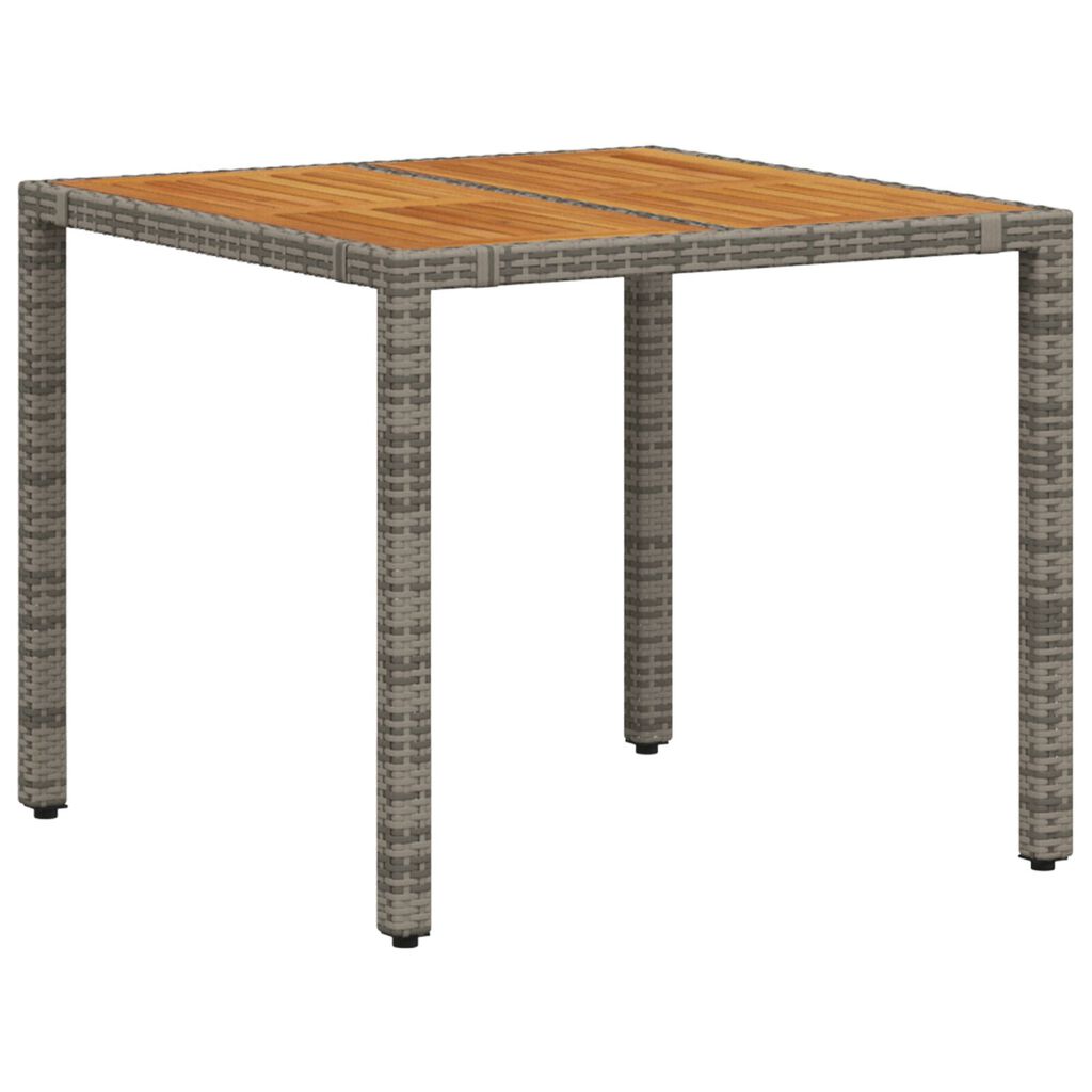 vidaXL Σέτ φαγητού για κήπο 5 pcs Γκρι 90 x 90 x 75 cm συνθετικό ρατάν