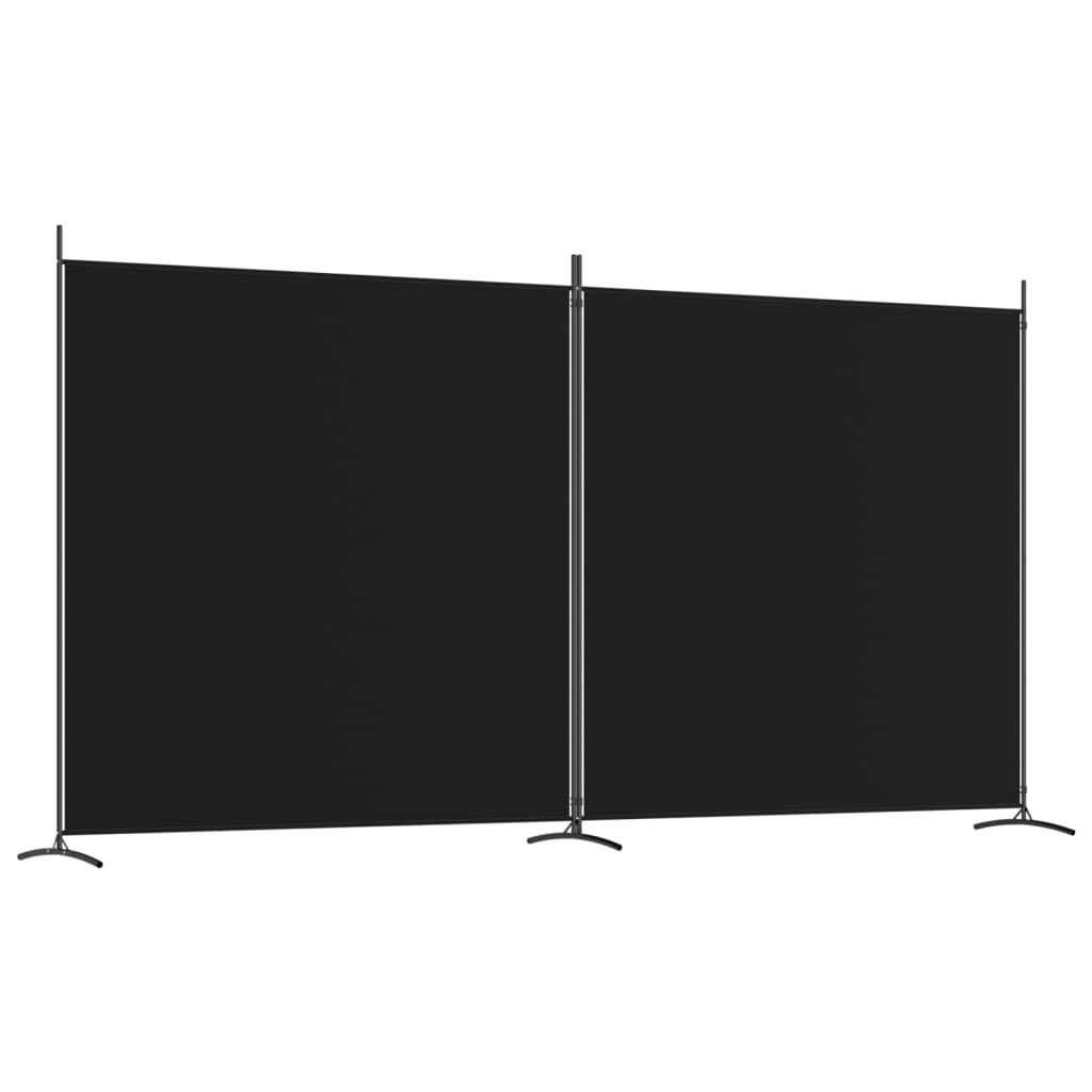 vidaXL Διαχωριστικό Δωματίου με 2 Πάνελ Μαύρο 348x180 εκ. από Ύφασμα