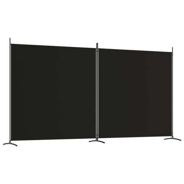 vidaXL Διαχωριστικό Δωματίου με 2 Πάνελ Μαύρο 348x180 εκ. από Ύφασμα