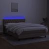 vidaXL &Kappa;&rho;&epsilon;&beta;ά&tau;&iota; Boxspring &mu;&epsilon; &Sigma;&tau;&rho;ώ&mu;&alpha; & LED Taupe 140x190 &epsilon;&kappa;. &Upsilon;&phi;&alpha;&sigma;&mu;ά&tau;&iota;&nu;&omicron;
