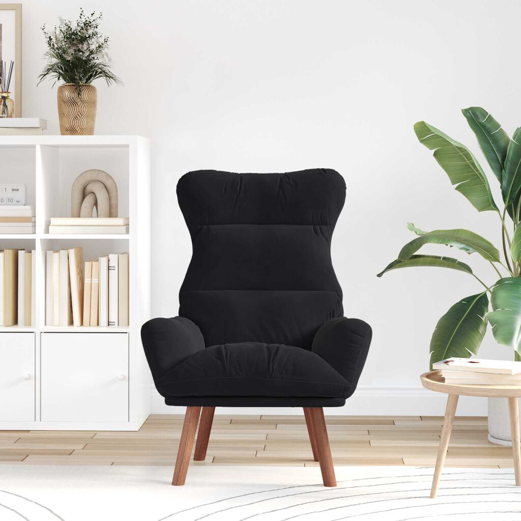 vidaXL Χαλαρωτική Πολυθρόνα Μαύρο 69 x 74 x 93 εκ. Βελούδο