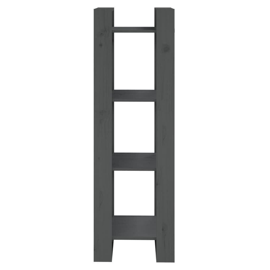 vidaXL Βιβλιοθήκη/Διαχωριστικό Χώρου Γκρι 41x35x125 εκ. Μασίφ Πεύκο