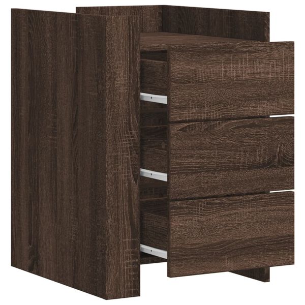 vidaXL Κομοδίνο Καφέ Δρυς 45x50x65 εκ. από Επεξεργασμένο Ξύλο