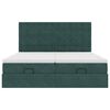 vidaXL Οθωμανικό κρεβάτι με στρώματα&LEDs Dark Green 180x200cm Velvet