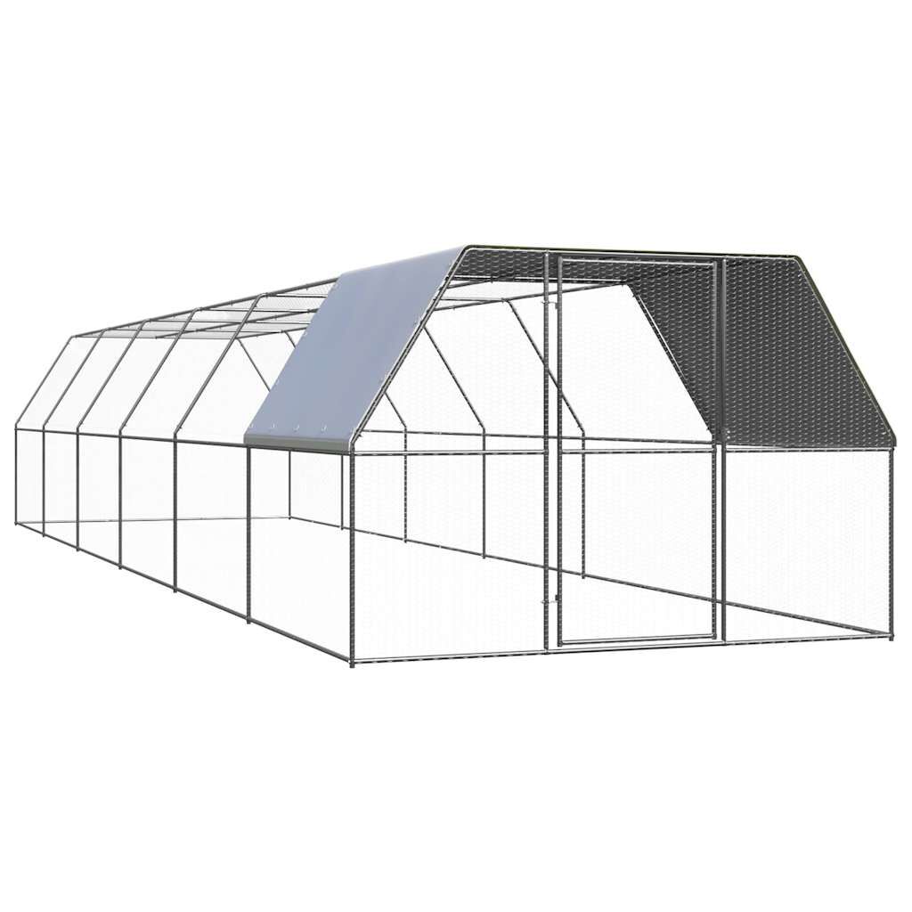 vidaXL Κοτέτσι - Κλουβί 3x12x2 μ. από Γαλβανισμένο Χάλυβα