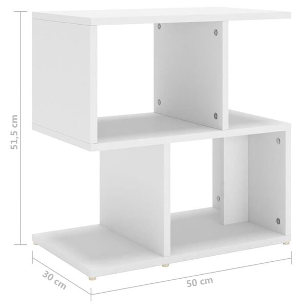 vidaXL Κομοδίνα 2 τεμ. Λευκά 50 x 30 x 51,5 εκ. από Επεξ. Ξύλο