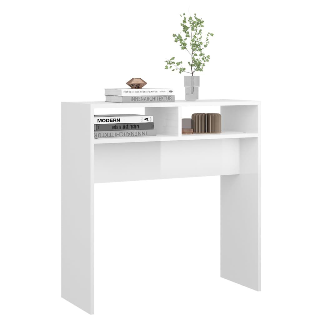 vidaXL Τραπεζάκι Κονσόλα Γυαλιστερό Λευκό 78 x 30 x 80 εκ. Μοριοσανίδα