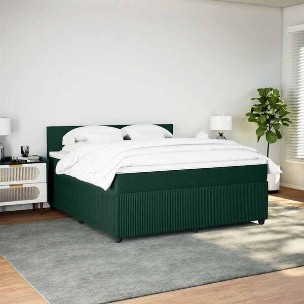vidaXL &Kappa;&rho;&epsilon;&beta;ά&tau;&iota; Boxspring &mu;&epsilon; &Sigma;&tau;&rho;ώ&mu;&alpha; &Sigma;&kappa;&omicron;ύ&rho;&omicron; &Pi;&rho;ά&sigma;&iota;&nu;&omicron; 180x200&epsilon;&kappa;. &Beta;&epsilon;&lambda;&omicron;ύ&delta;&iota;&nu;&omicron;