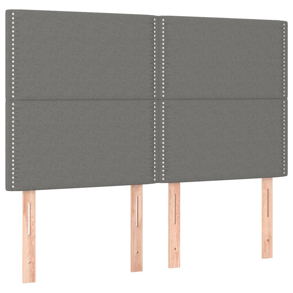 vidaXL Κρεβάτι Boxspring με Στρώμα Σκούρο Γκρι 140x190 εκ. Υφασμάτινο
