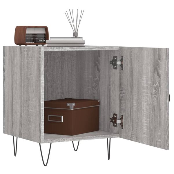 vidaXL Κομοδίνα 2 τεμ. Γκρι Sonoma 40 x 40 x 50 εκ. από Επεξεργ. Ξύλο