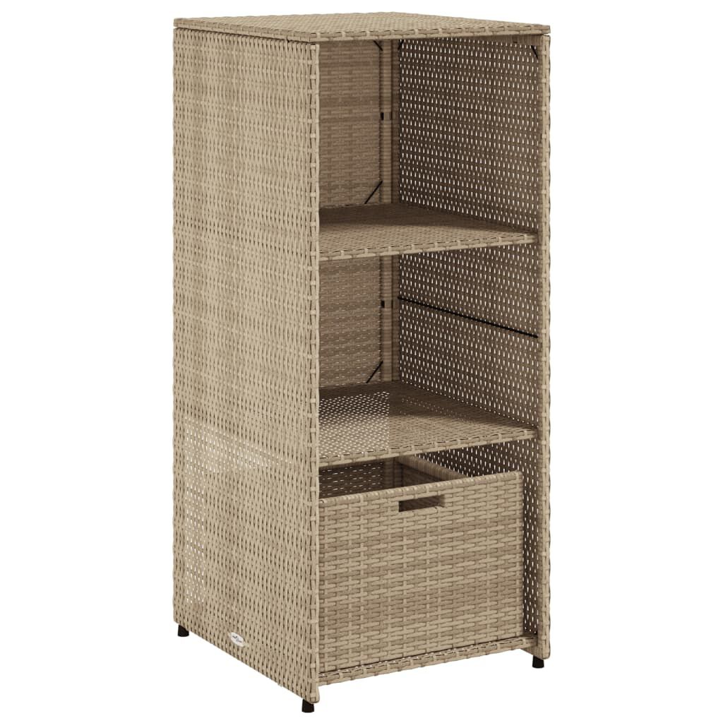 vidaXL Ντουλάπι Αποθήκευσης Κήπου Beige 50x55x115 εκ. Συνθετικό Ρατάν