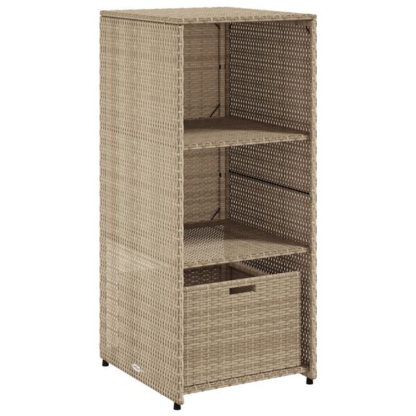 vidaXL Ντουλάπι Αποθήκευσης Κήπου Beige 50x55x115 εκ. Συνθετικό Ρατάν
