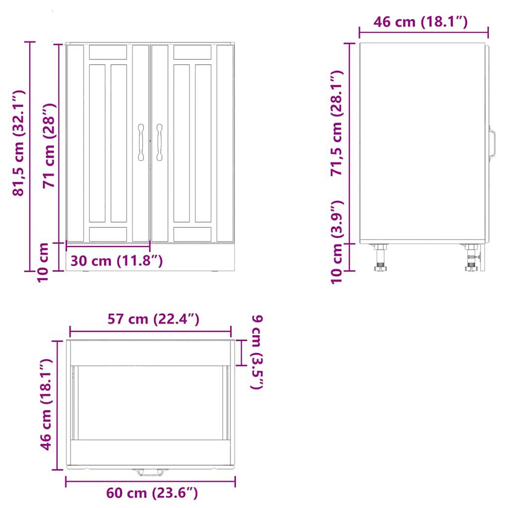 vidaXL Ντουλάπι βάσης νεροχύτη "Lucca" High Gloss White