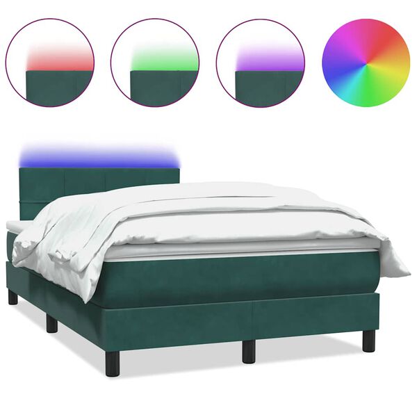 vidaXL &Kappa;&rho;&epsilon;&beta;ά&tau;&iota; Boxspring &mu;&epsilon; &Sigma;&tau;&rho;ώ&mu;&alpha; & LED &Sigma;&kappa;&omicron;ύ&rho;&omicron; &Pi;&rho;ά&sigma;&iota;&nu;&omicron; 120x210&epsilon;&kappa;. &Beta;&epsilon;&lambda;&omicron;ύ&delta;&iota;&nu;&omicron;