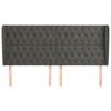 vidaXL Κεφαλάρι με Πτερύγια Σκούρο Γκρι 203x23x118/128 εκ. Βελούδινο