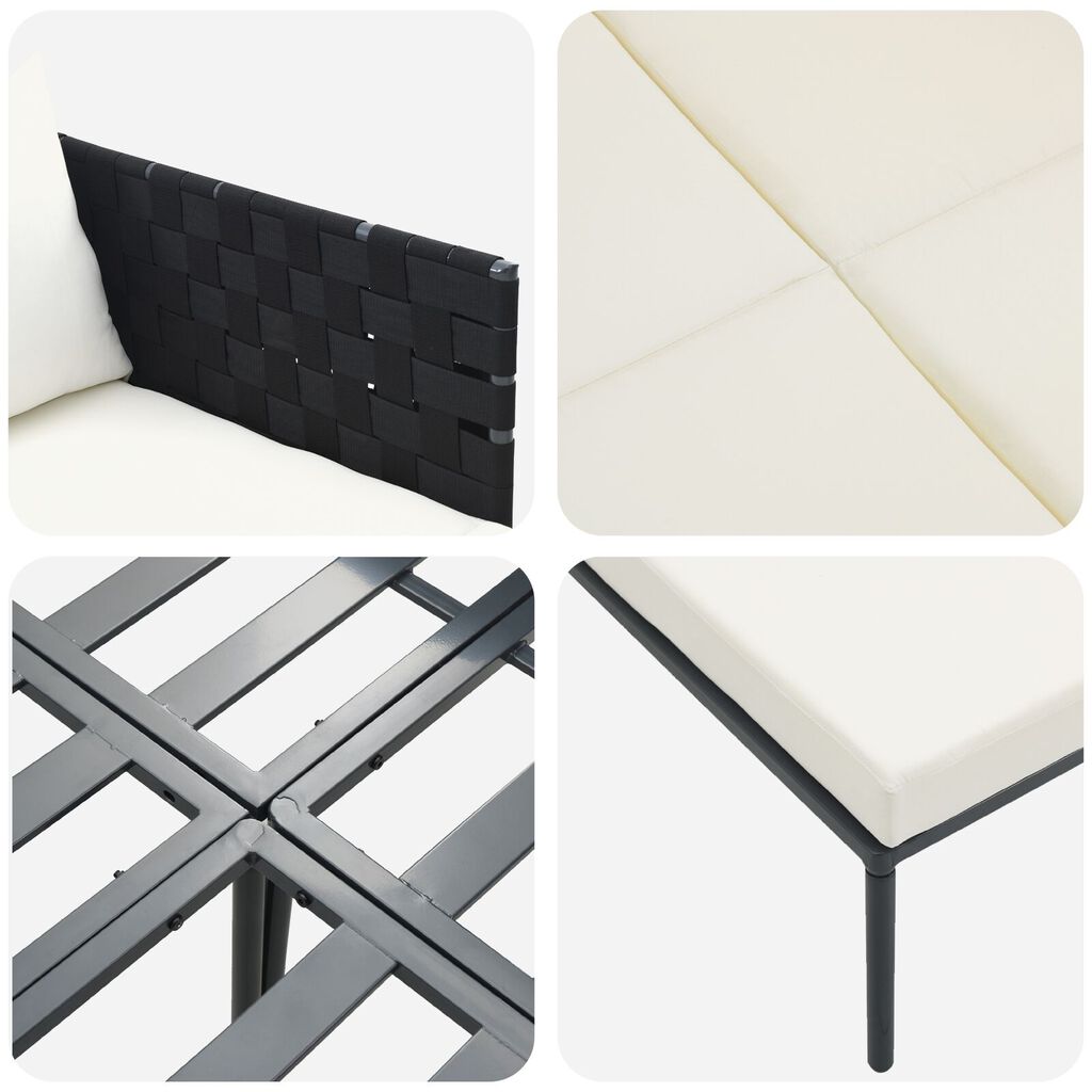 vidaXL Ξαπλώστρα με Μαξιλάρια 2 Ατόμων Ανθρακί 115x153x69,5 εκ. Ατσάλι