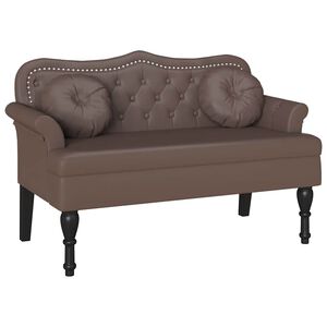 vidaXL Καναπές Chesterfield Καφέ 120,5 x 65 x 75 εκ. Τεχνητό Δέρμα