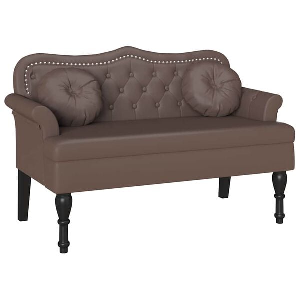 vidaXL Καναπές Chesterfield Καφέ 120,5 x 65 x 75 εκ. Τεχνητό Δέρμα
