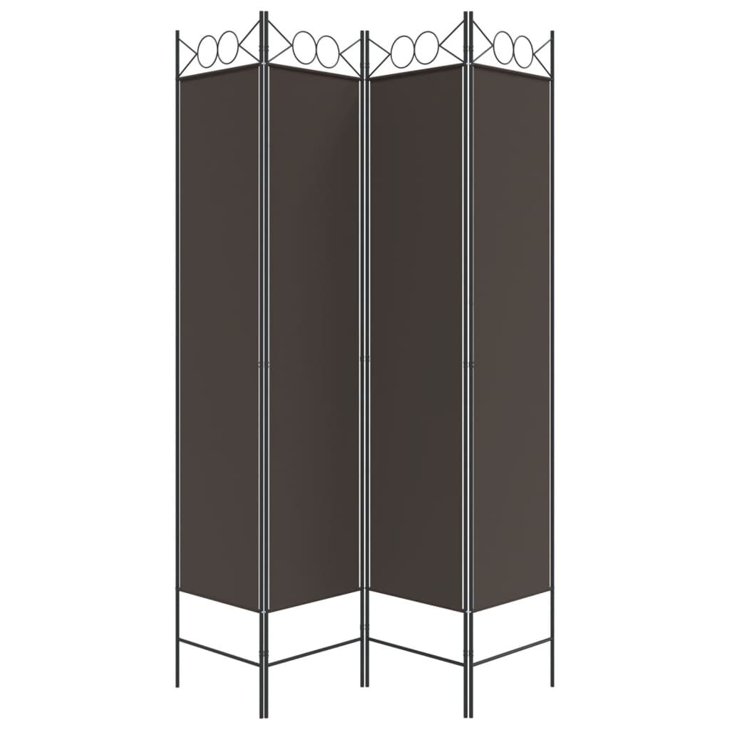 vidaXL Διαχωριστικό Δωματίου με 4 Πάνελ Καφέ 160x200 εκ. από Ύφασμα