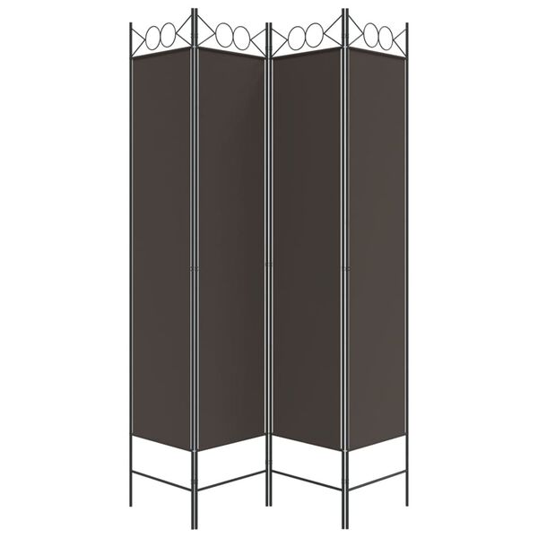 vidaXL Διαχωριστικό Δωματίου με 4 Πάνελ Καφέ 160x200 εκ. από Ύφασμα