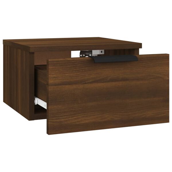 vidaXL Κομοδίνα Επιτοίχιο Καφέ Δρυς 34 x 30 x 20 εκ.