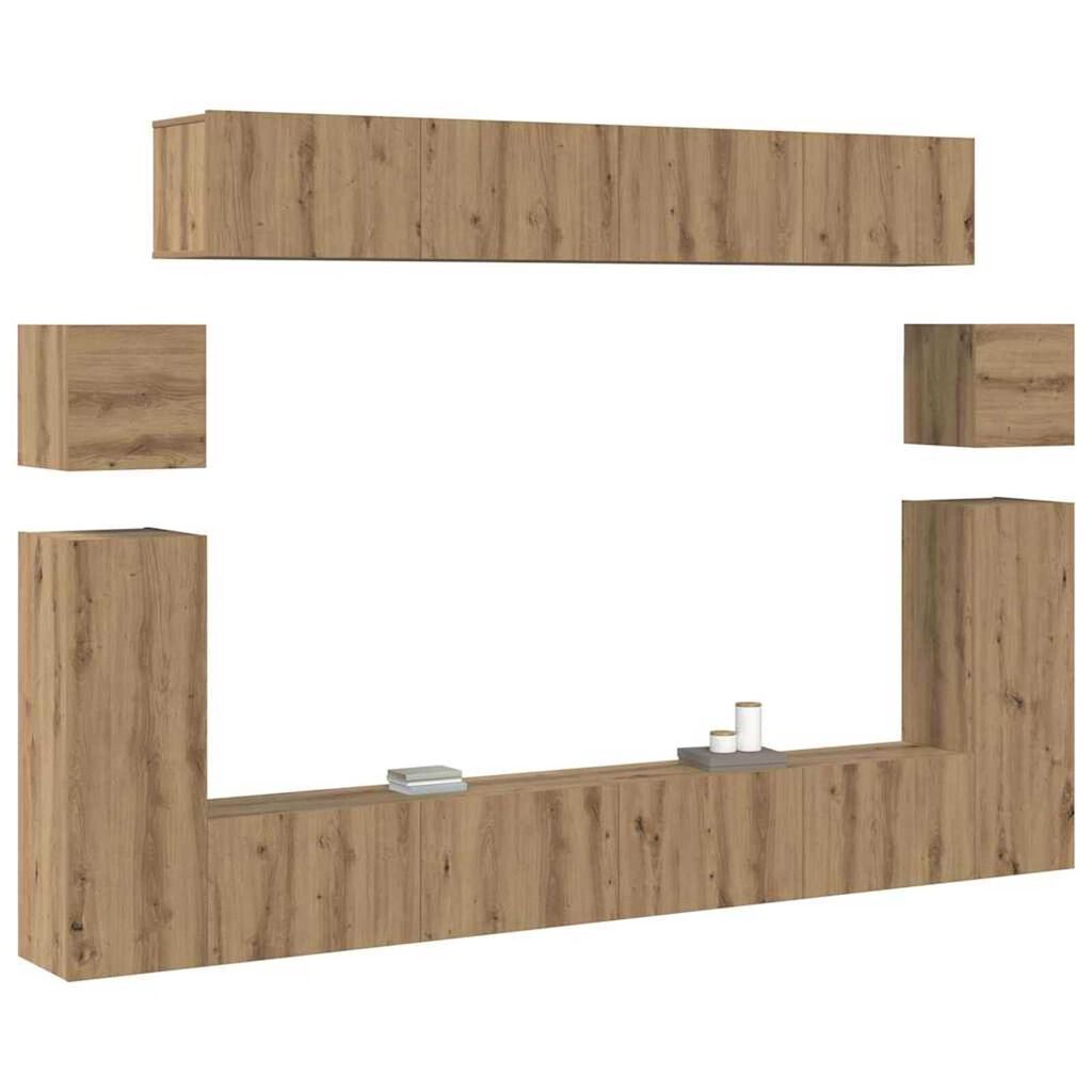 vidaXL Σετ επίπλου τηλεόρασης 8 pcs artisan δρυς Μέγεθος: Μεσαίο