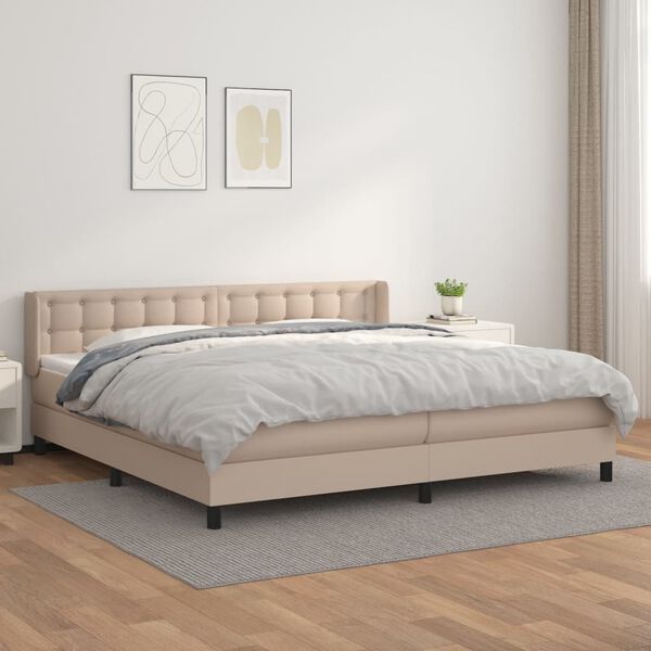 vidaXL &Kappa;&rho;&epsilon;&beta;ά&tau;&iota; Boxspring &mu;&epsilon; &Sigma;&tau;&rho;ώ&mu;&alpha; &Kappa;&alpha;&pi;&omicron;&upsilon;&tau;&sigma;ί&nu;&omicron; 200x200&epsilon;&kappa;.&alpha;&pi;ό &Sigma;&upsilon;&nu;&theta;.&Delta;έ&rho;&mu;&alpha;
